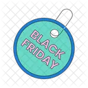 Black friday round tag  Icon