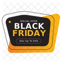 Black Friday Sales Label  Icon