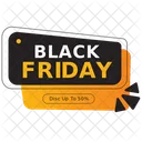 Black Friday Sales Label  Icon