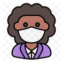 Woman Avatar Medical Mask Icon