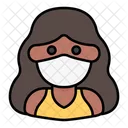 Woman Avatar Medical Mask Icon
