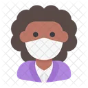Woman Avatar Medical Mask Icon