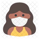 Woman Avatar Medical Mask Icon