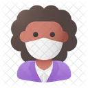Woman Avatar Medical Mask Icon