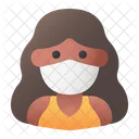 Woman Avatar Medical Mask Icon