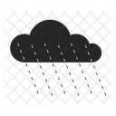 Black gloomy cloud with rain drops  Icon