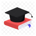 Black graduate cap and book  Icon