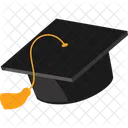 Black Graduation Cap with Golden Tassel  Icon