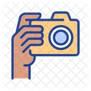 Black hand with camera  Icon