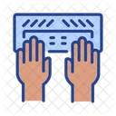 Black hands with Braille keyboard  Icon