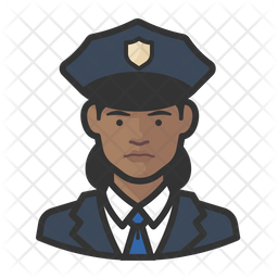 Black Police Officers Icon - Download in Colored Outline Style