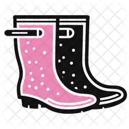 Black Rain Boots Women's FashionableShoes  Icon