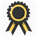 Black Ribbon Award Badge Icon