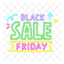 Neon Black Sale Friday Banner Icon