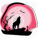 Black Wolf Howling Symbol