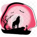 Black Wolf Howling Icône