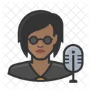 Black Woman Disc Jockey  Icon