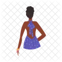 Vector Black Woman Back View Icon