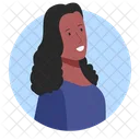 Black woman long hair  Icon