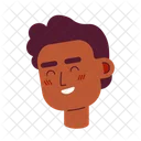 Black young man smiling with closed eyes  Icon