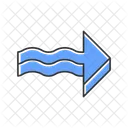Blauer 3D-Wellenpfeil Symbol