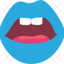 Mund Lippen Blau Symbol