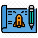 Blaupause Rakete Plan Symbol