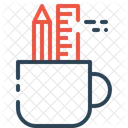 Bleistift Lineal Becher Symbol
