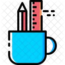 Bleistift Lineal Becher Symbol