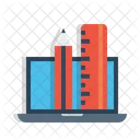 Bleistift Lineal Laptop Symbol