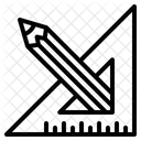 Bleistift und Geodreieck  Symbol