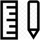 Bleistift Bleistift Und Lineal Lineal Symbol