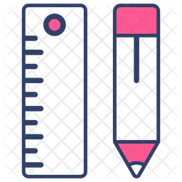 Bleistift und Lineal  Symbol