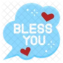 Bless You God Belief Lettering Goodluck Sneeze Superstition Icon