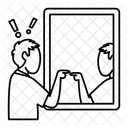 Blick in den Spiegel  Symbol