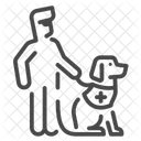 Blindness person with guide dog  Icon