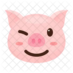 Blinking Pig Emoji Icon