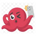 Blinking Red Octopus  Icon