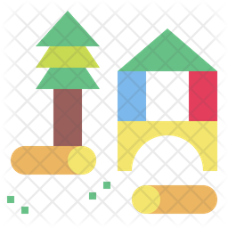 Block Icon - Download in Flat Style