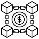 Chaine De Blocs Blockchain Crypto Monnaie Icône