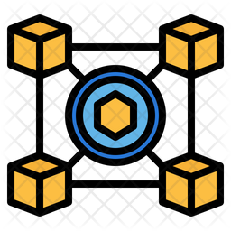 Blockchain Icon - Download in Colored Outline Style
