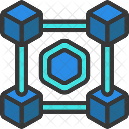 Blockchain Icon - Download in Colored Outline Style