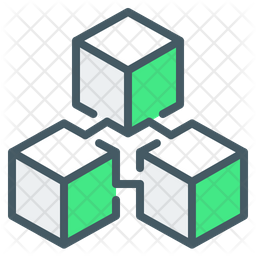 Blockchain Icon - Download in Colored Outline Style