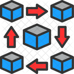 Blockchain Icon - Download in Colored Outline Style