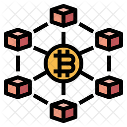Blockchain Icon - Download in Colored Outline Style