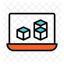Blockchain Cube Laptop Icon