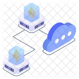 Blockchain Cloud Network  Icon