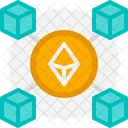 Ethereum cadena de bloques  Icono