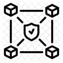 Line Blockchain Security Secure Ledger Data Integrity Icon