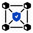 Duotone Blockchain Security Secure Ledger Data Integrity Icon